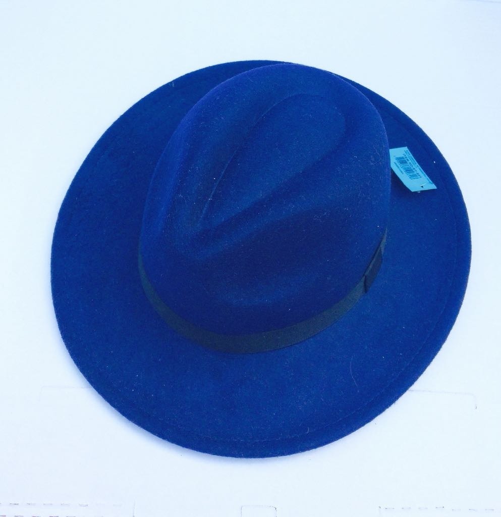 chapéu azul fedora homem