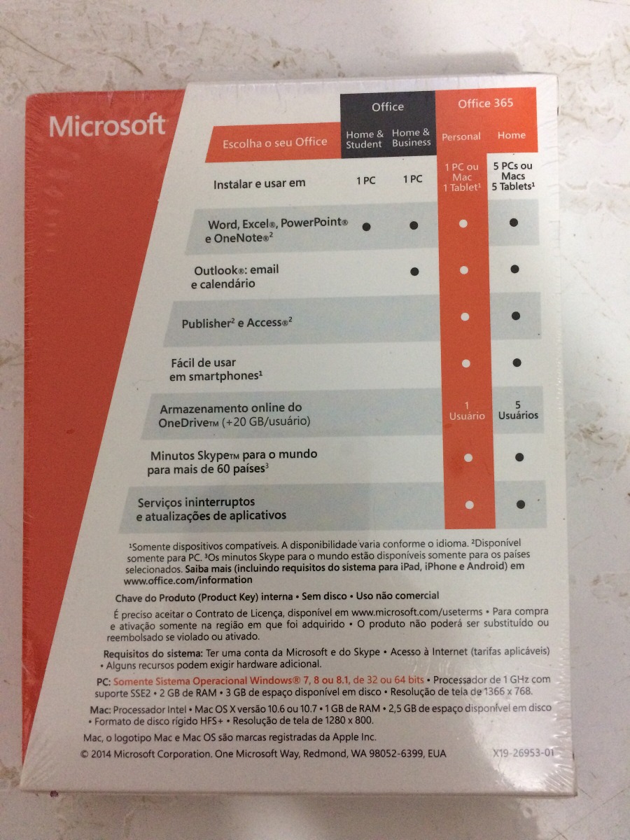 Chave De Ativação Office 365 1pc/mac + Tablet Original R 89,00 em Mercado Livre