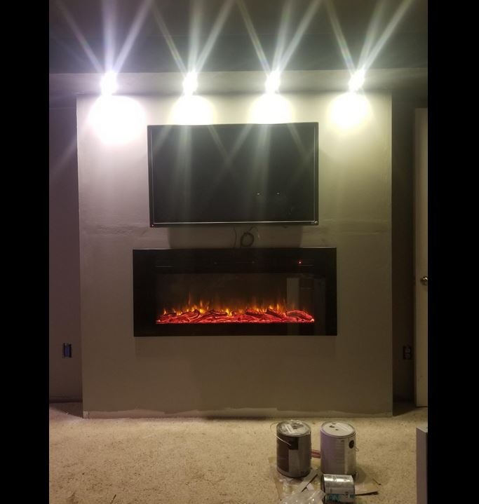 Chimeneas Electricas Decorativa Empotrable 50p Troncos Ambar - $ 32,995