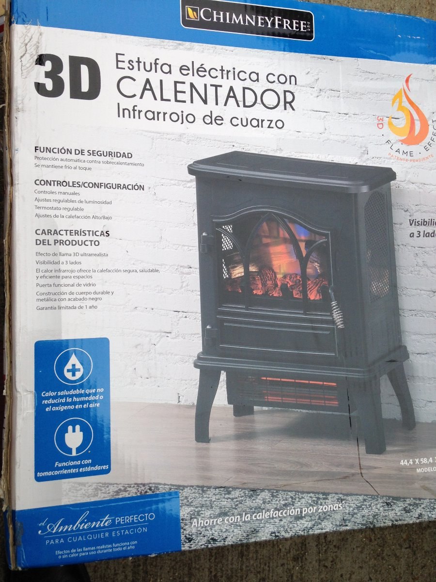 Chimney Free 3d Estufa Eléctrica Con Calentador Infrarrojo Cargando Zoom