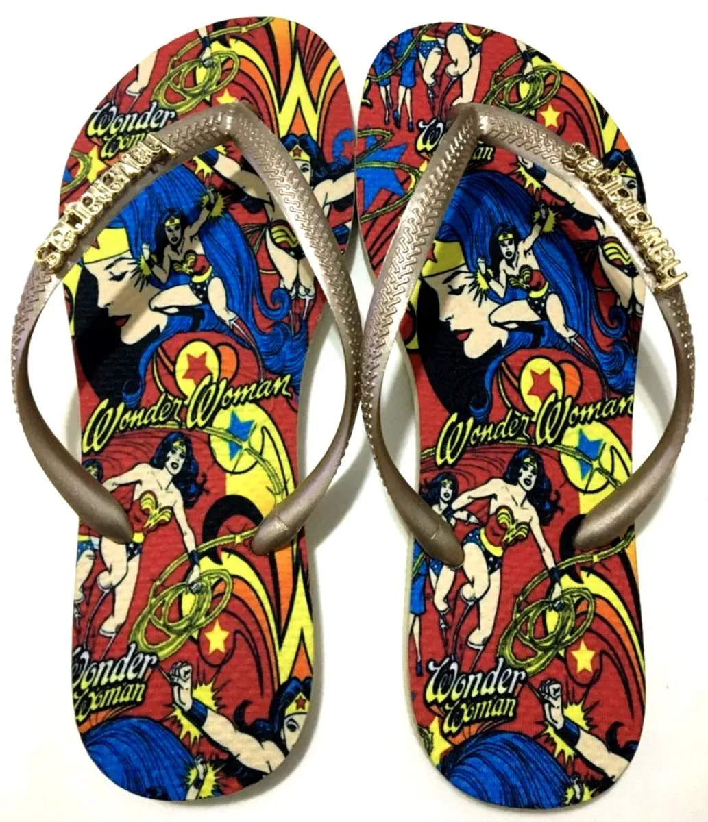 chinelo havaiana mulher maravilha