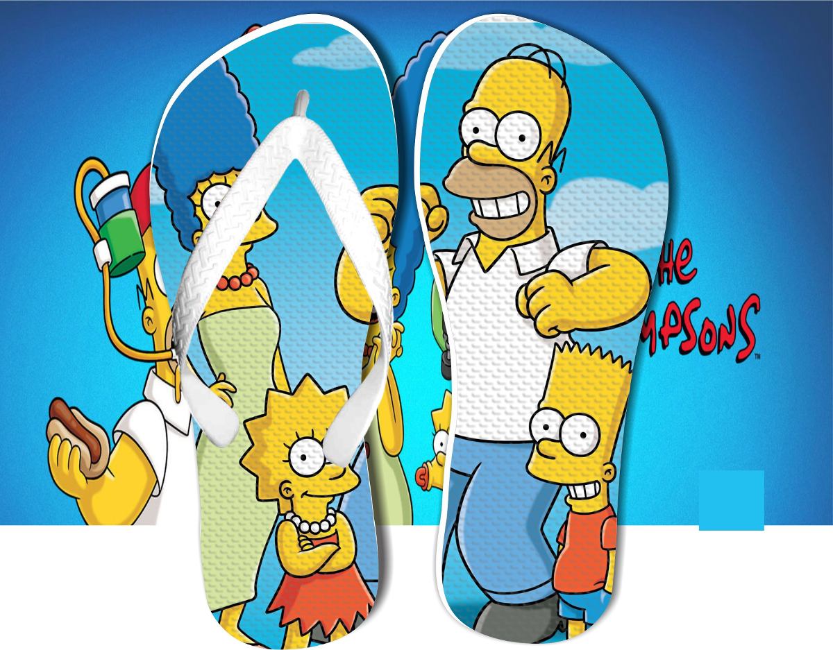 Chinelo Personalizado Simpsons Homer Bart Lisa Desenhos R 1990 Em 
