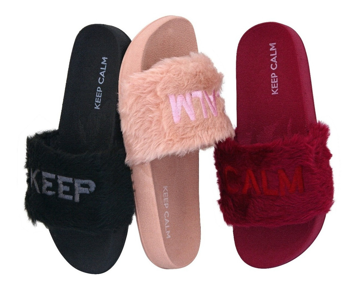 chinelo slide pelucia puma