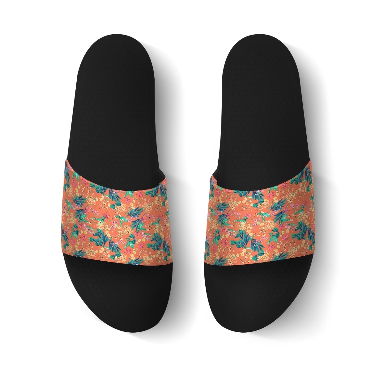 chinelo slide sandália unissex desenho tropical florzinhas r 123