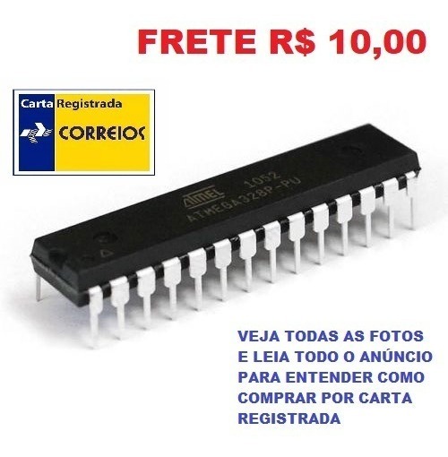 1 x ATMEGA 328P-PU microcontrollore AVR; EEPROM 32kB; DIP28 2kB; flash 1kB; SRAM