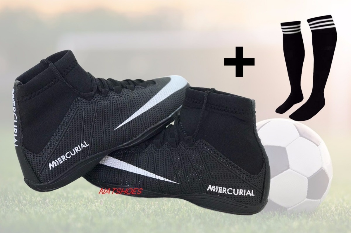 Chuteira Botinha Mercurial Adulto Futsal Meião Brinde - R$ 79,90 em Mercado Livre