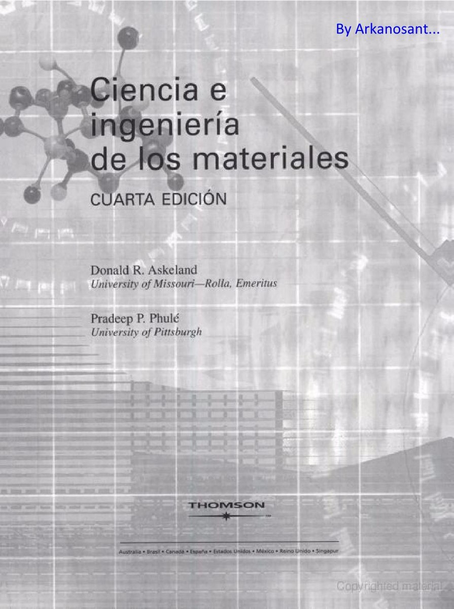 Ciencia E Ingenieria De Materiales 4ed Donald Askeland Pdf Bs 0