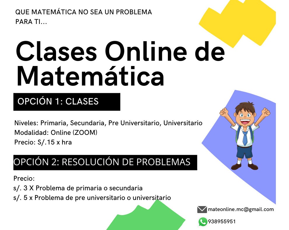 Clases De Matemática Online Primaria Secundaria Pre Uni S 15 En Mercado Libre