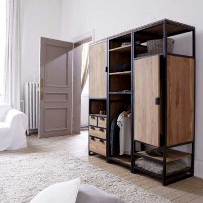 Closet Industrial Vintage Modular. Metal Madera - $ 7,710.00 en Mercado