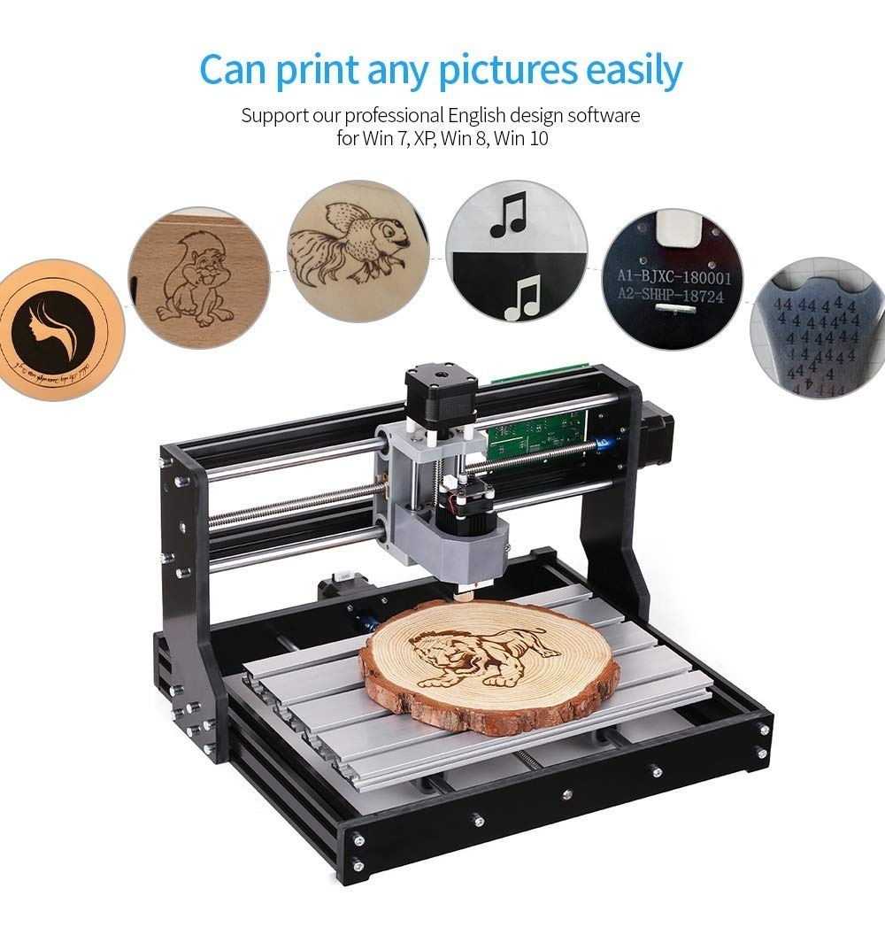 /área de trabajo 300 x 180 x 45 mm Yofuly de 3 ejes PCB m/áquina de fresado de PVC con barra de extensi/ón M/áquina CNC 3018 Pro-M GRBL Control DIY CNC con placa protegida