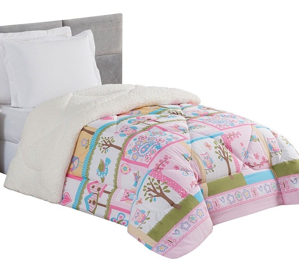 Coberdrom Solteiro Dlupa Face Winter Algodao Sherpa Rosa R