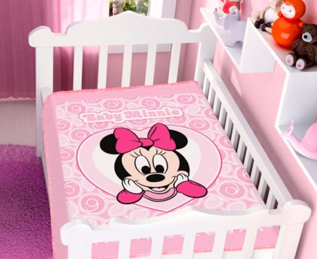 Cobertor Jolitex Infantil Berço Bebê Disney Minnie Baby