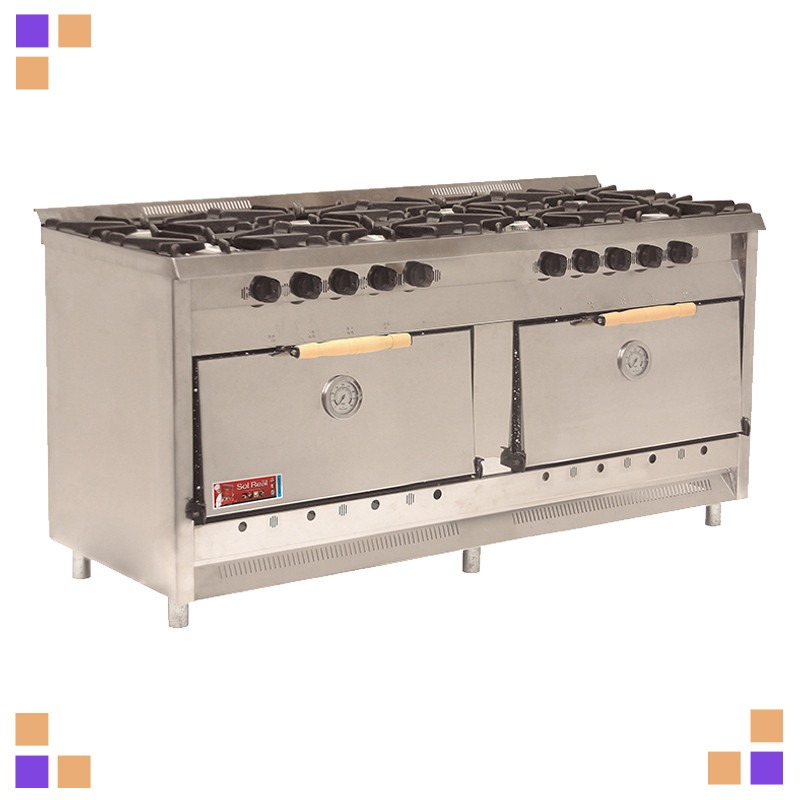 Cocina Industrial Sol Real 8 Hor Doble Horno Pizzero Ac Inox
