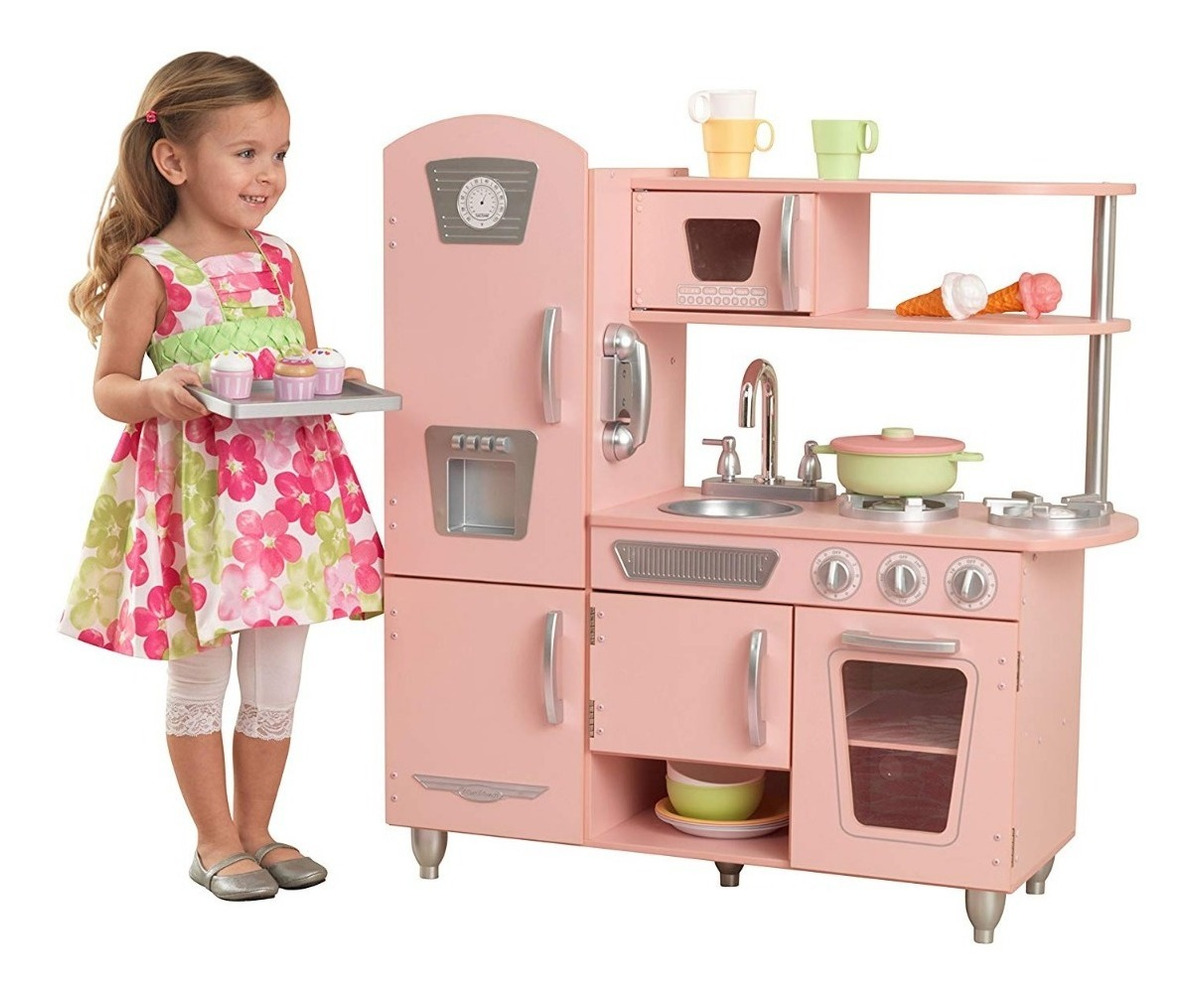 Cocinita Kidkraft Vintage Juguetes Niñas Rosa Madera Msi - $ 7,779.99