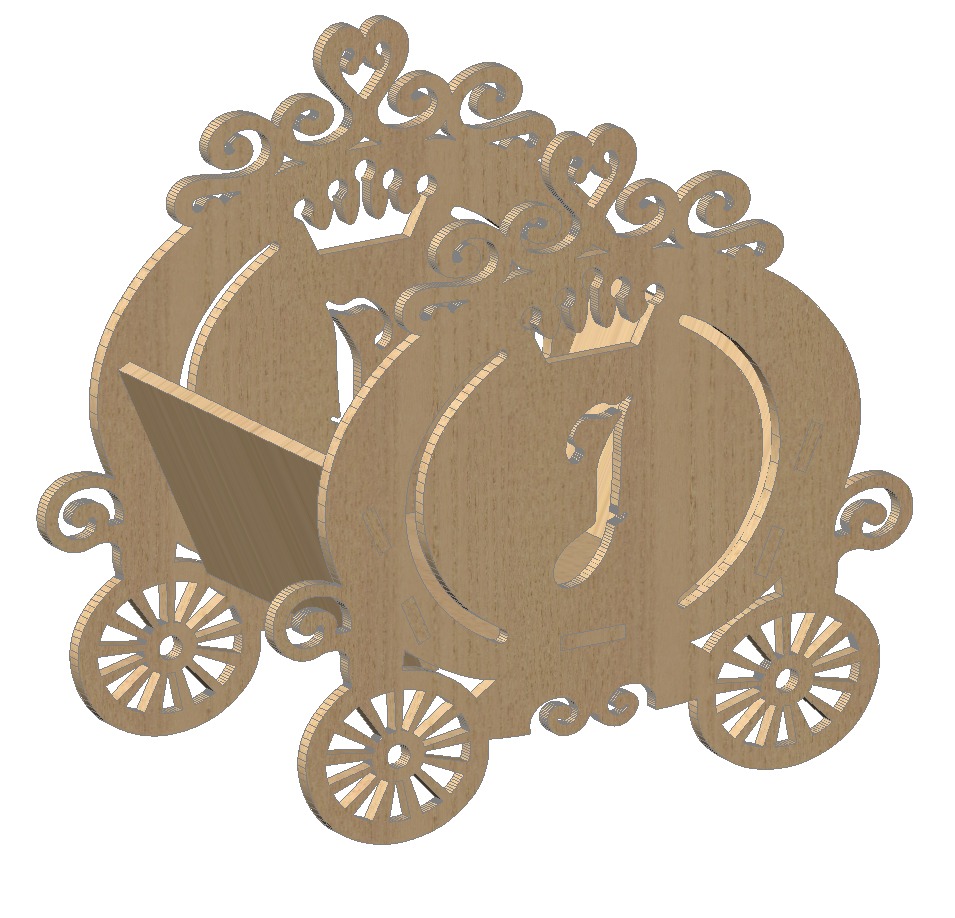 cod 5015 vetor desenho dxf cdr laser carruagem princesa r 25