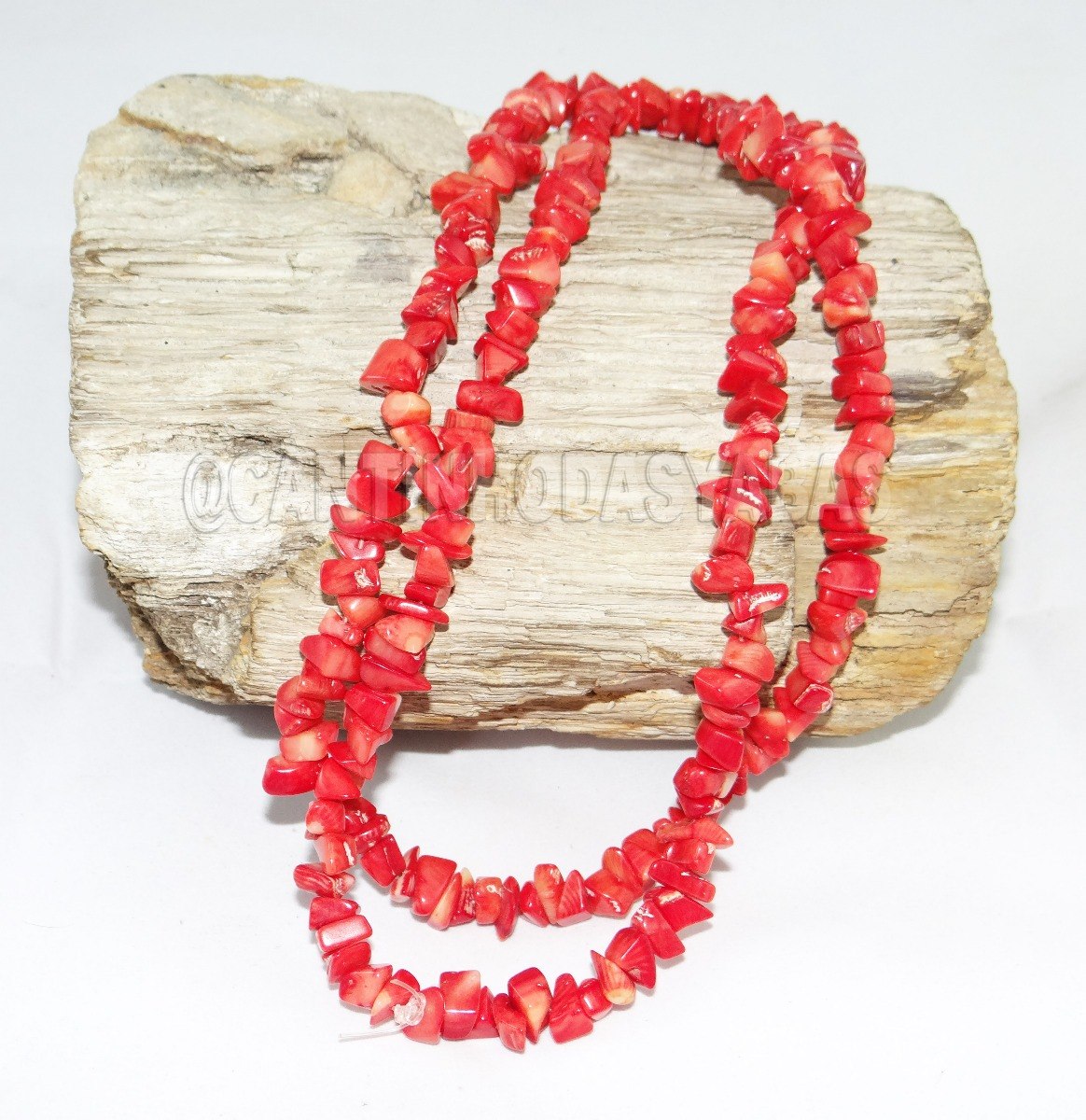 colar fio guia cascalho coral pedra natural iansa pomba gira r 27