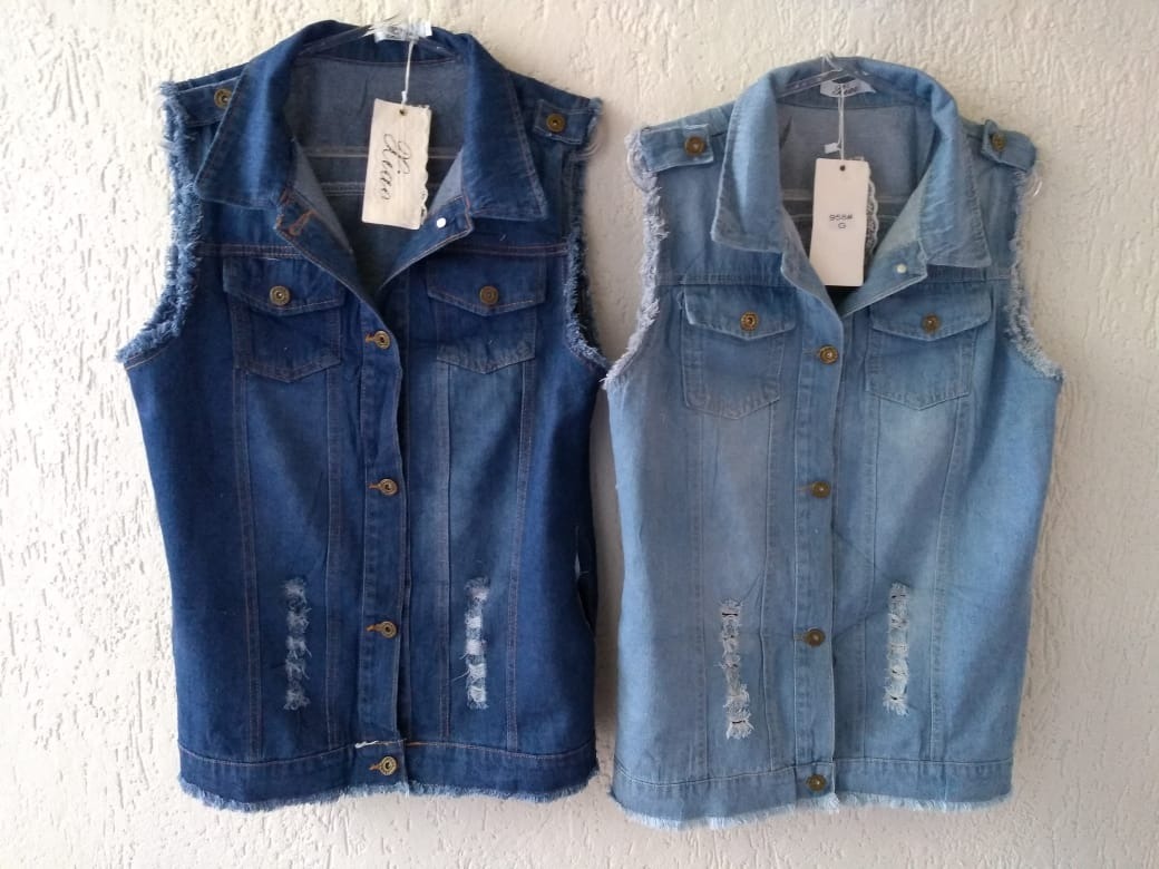 colete jeans feminino mercado livre