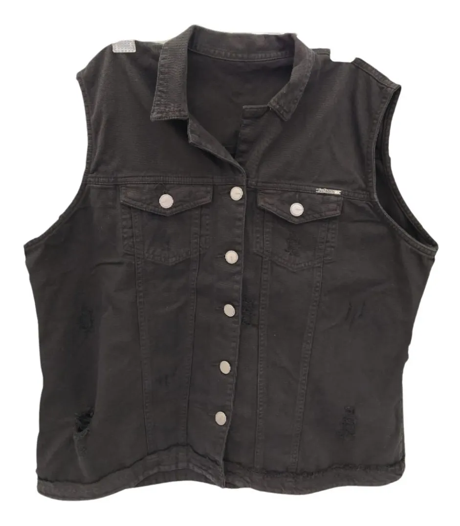 colete preto plus size