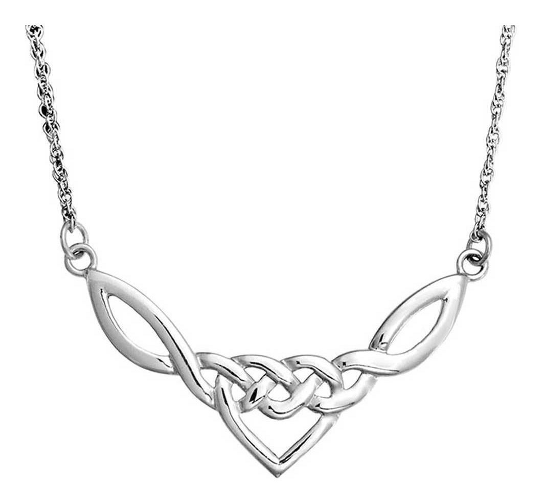Impresionante sólido 925 Plata Esterlina Collar Colgante Nudo Celta Triquetra