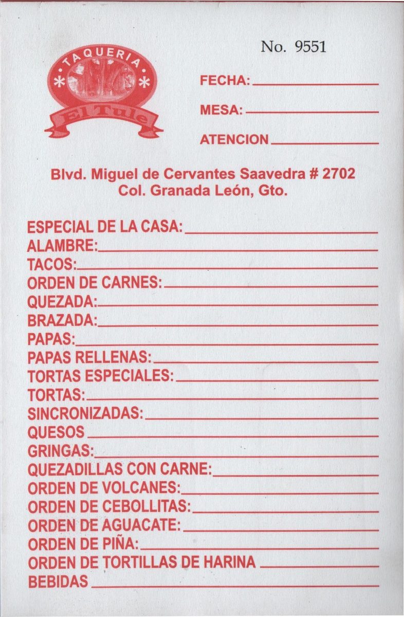 Comandas Para Restaurante - $ 80.00 en Mercado Libre