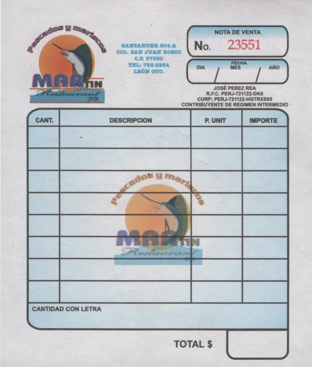 Comandas Para Restaurante - $ 80.00 en Mercado Libre