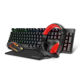 Combo Kit Gamer Teclado Mouse Auriculares Pad Luz Led Tedge 