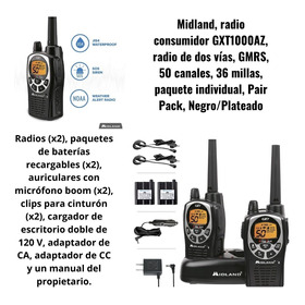 Combo Midland Radios Y Manos Libres Par, 50 Canales, 59 Km