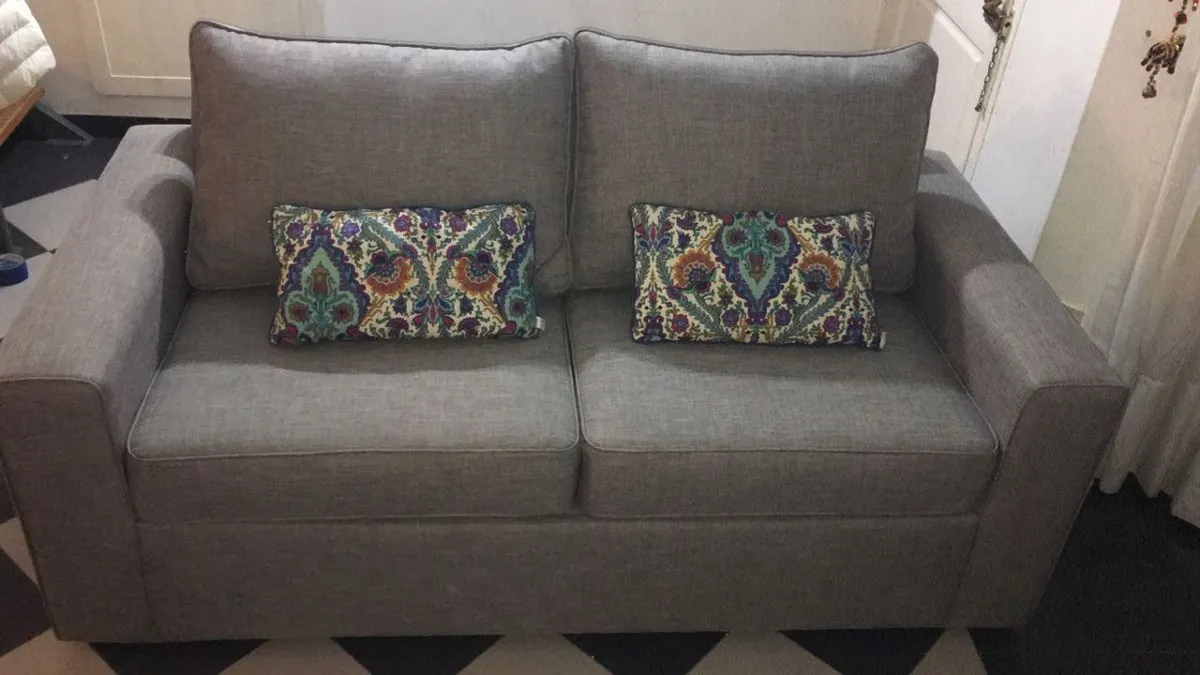 Combo Sillon Sofa Cama 2 Plazas Colchon Espuma Chenille Premium Combo Sillon Sofa Cama 2 Plazas