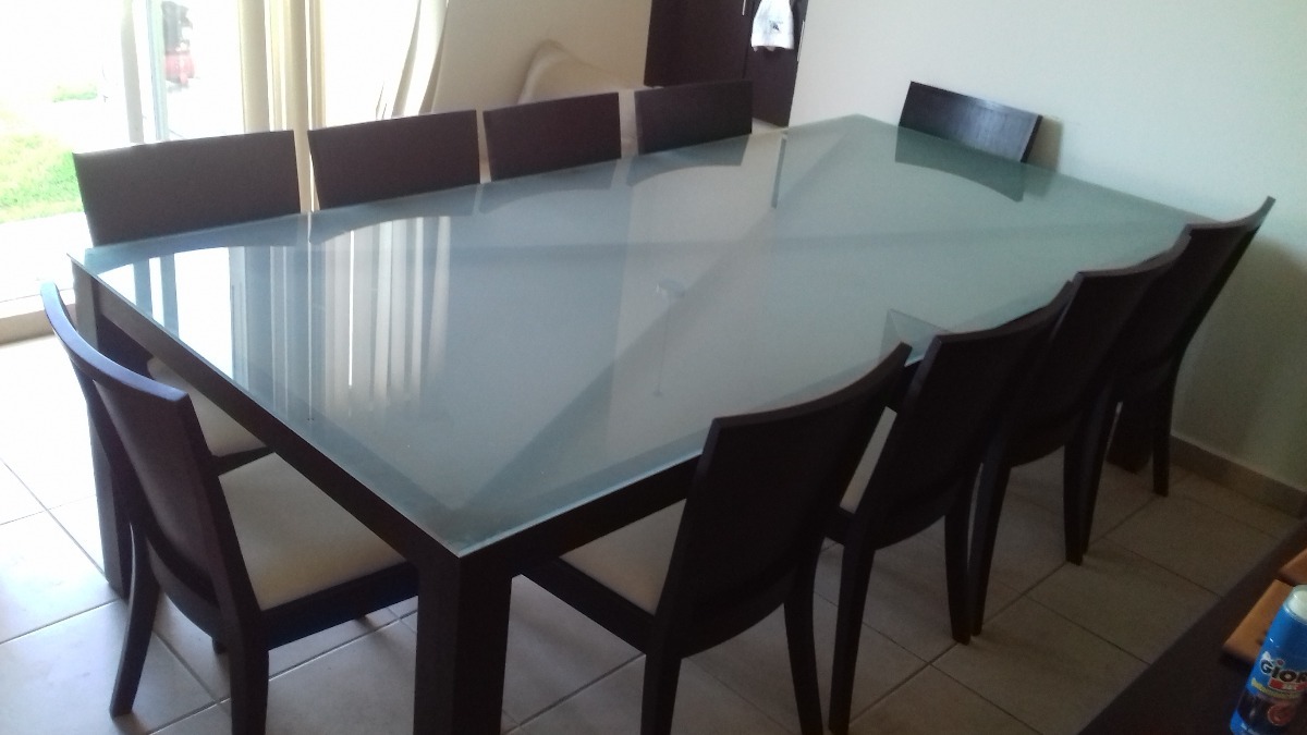 Comedor 10 Sillas Moda In Casa Mesa Madera Vidrio Templado ... Comedor 10 Sillas Moda In Casa Mesa Madera Vidrio Templado ...
