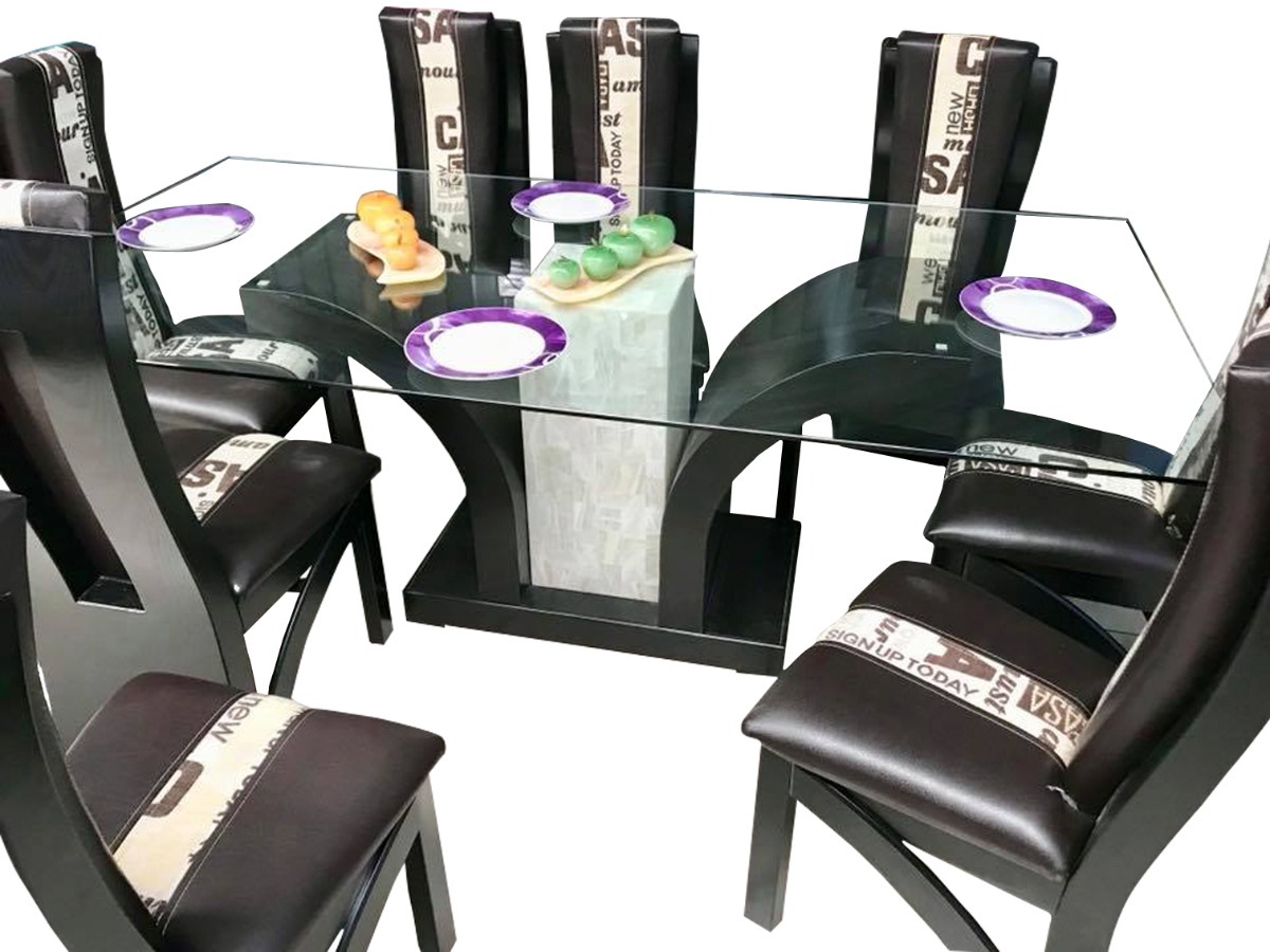 Comedor 6 Sillas Moderno Minimalist Vidrio Templado - $ 26,400.00 en ... Comedor 6 Sillas Moderno Minimalist Vidrio Templado - $ 26,400.00 en ...