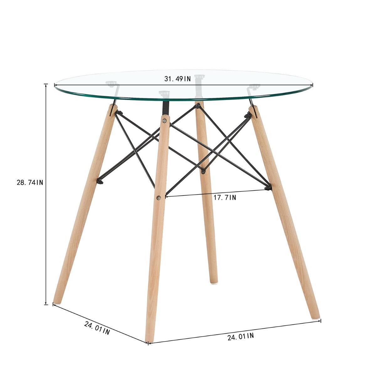 Comedor Desayunador Redondo Cristal Con 4 Sillas Moderno ...