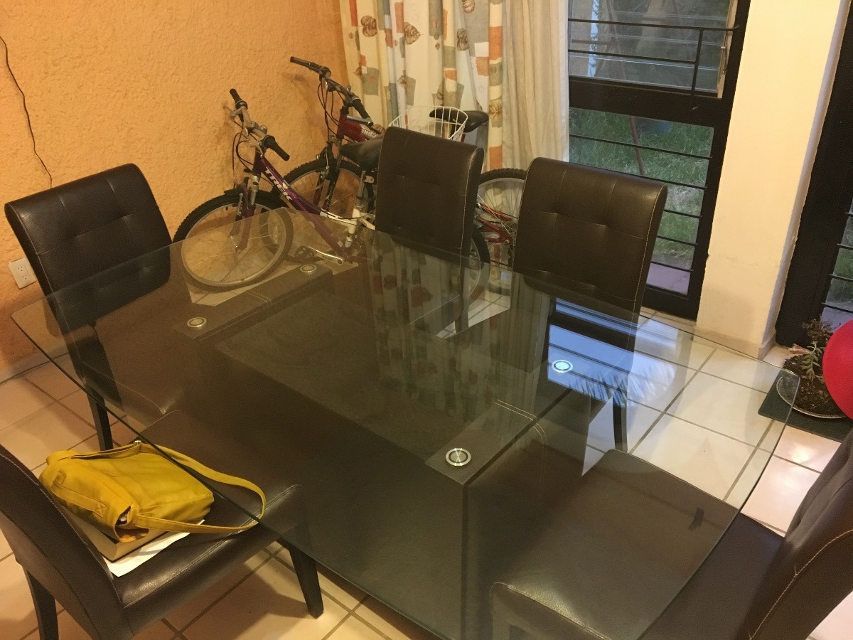 Comedor Vidrio Templado 6 Sillas De Semipiel - $ 7,800.00 en Mercado ... Comedor Vidrio Templado 6 Sillas De Semipiel - $ 7,800.00 en Mercado ...