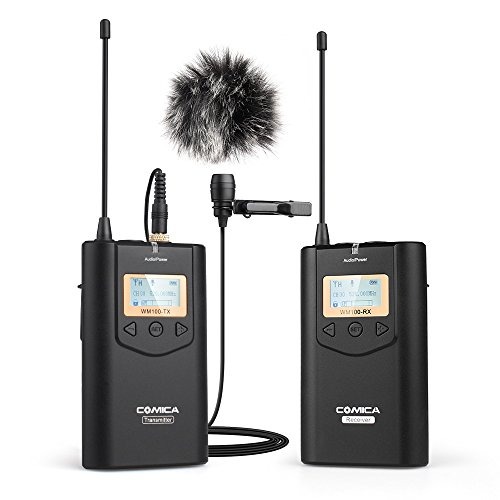 Comica CVM-WM100 48 Micrófono Lavalier Inalámbrico Uhf Channels Sistema Para Cámara