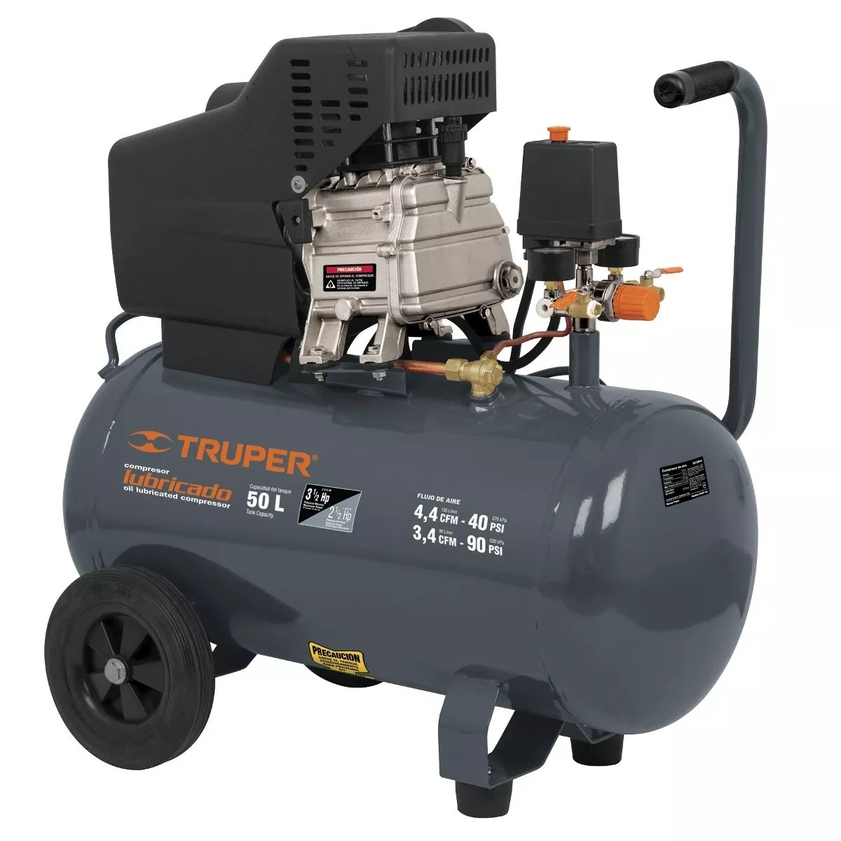 Compresor 50 Lt 25 Hp Horizontal Truper 15007 390000 En Mercado