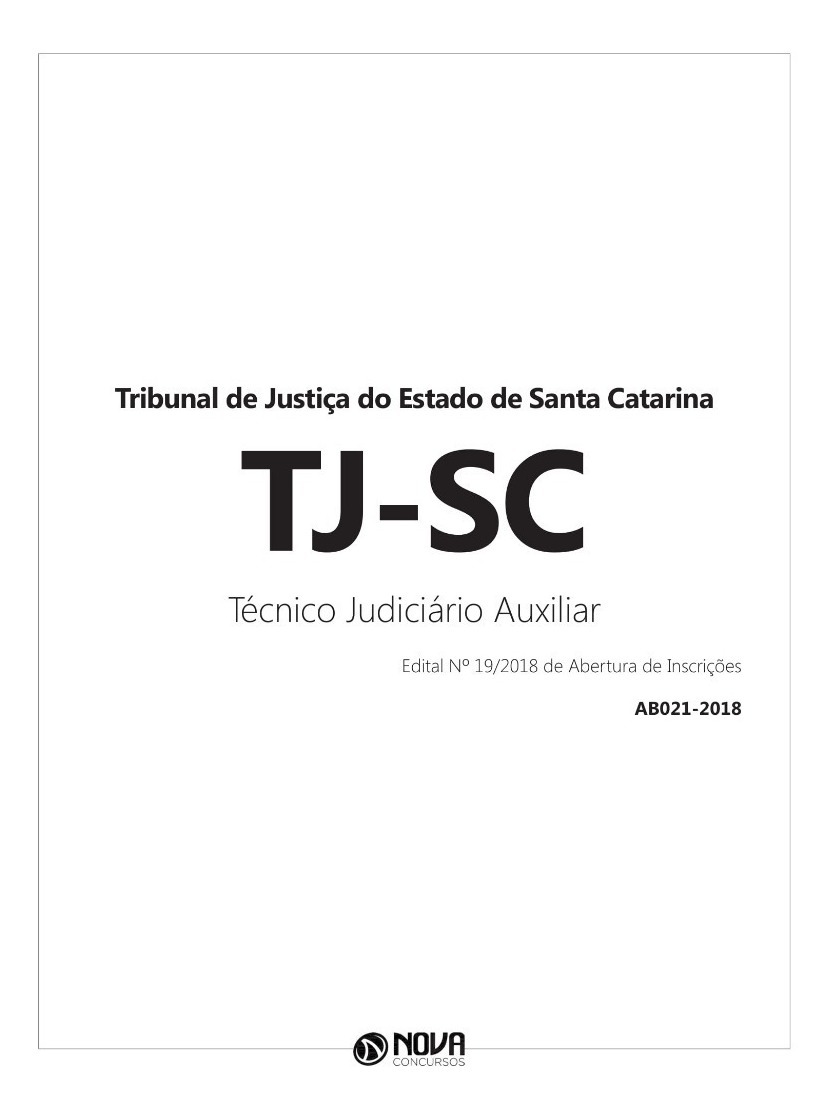 Concurso Tj Sc 2018 Apostila Tecnico Judiciario Auxiliar R