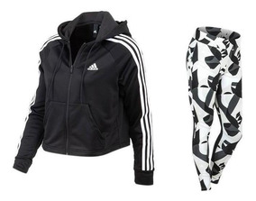 conjunto adidas negro de mujer