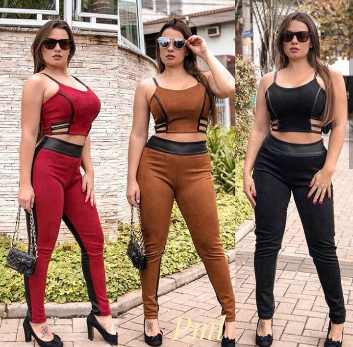 conjunto cropped e calça mercado livre