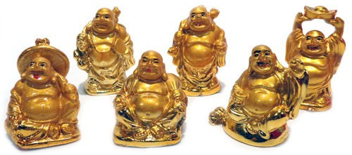 Conjunto De 6 Budas Dourados Mod 0183 - R$ 33,90 em Mercado Livre