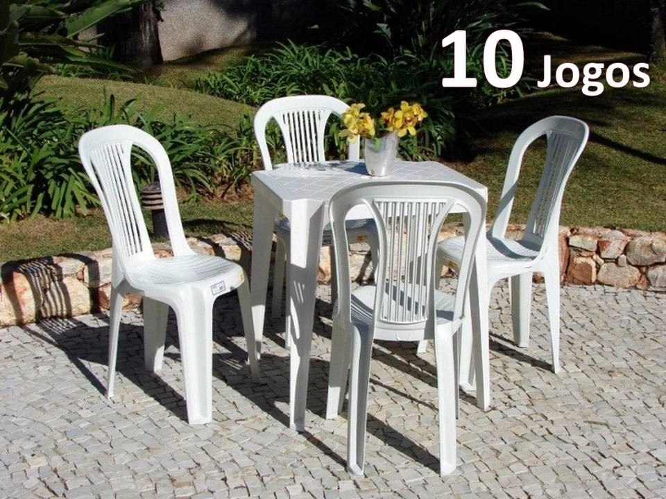 Conjunto De Mesa Com Cadeiras Plásticas Bistrô Kit 10