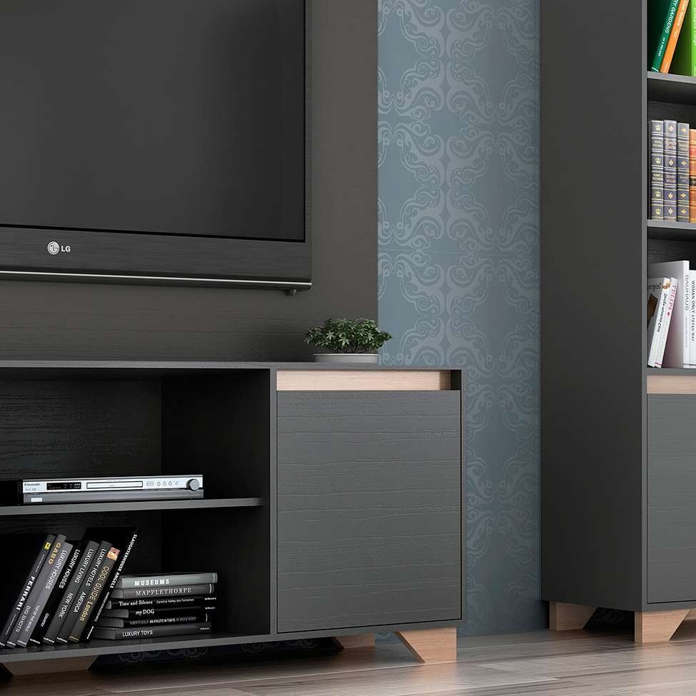 Conjunto De Rack Com Painel Para Tv Até 50 Polegadas E Es R Painel Para Tv Até 50 Polegadas E Es