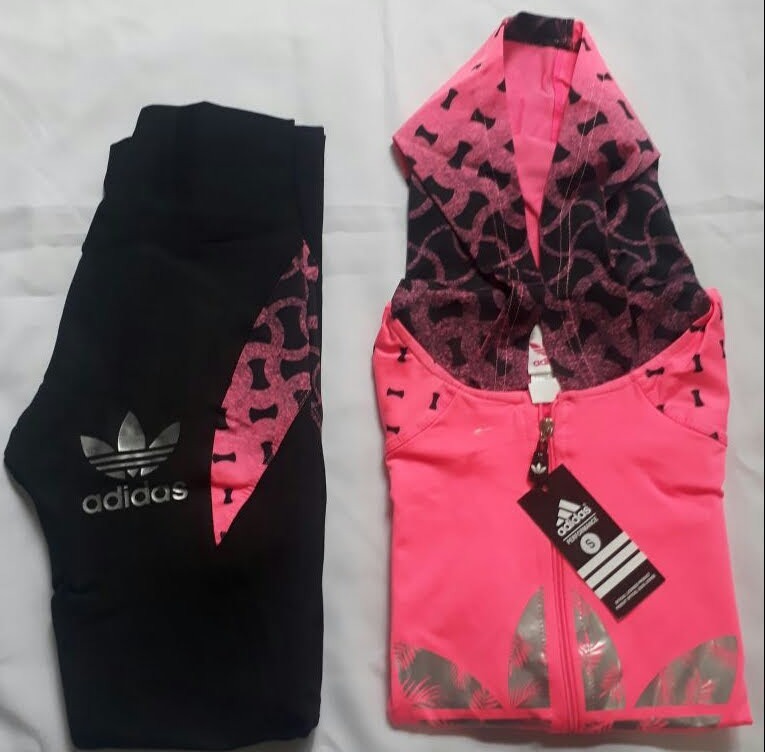 Conjunto Deportivo adidas P/mujer Campera/calza Rosa Y Negro Conjunto Deportivo adidas P/mujer Campera/calza Rosa Y Negro