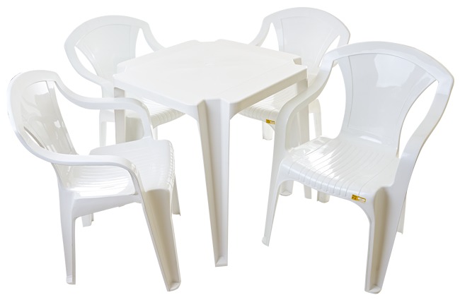 Conjunto Kit Mesa Com 4 Cadeiras De Plastico Certif