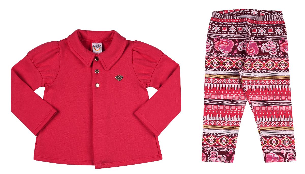 Conjunto Menina Legging Moletom Boca Grande Com Moletom Fla - R$ 79,90 em Mercado Livre