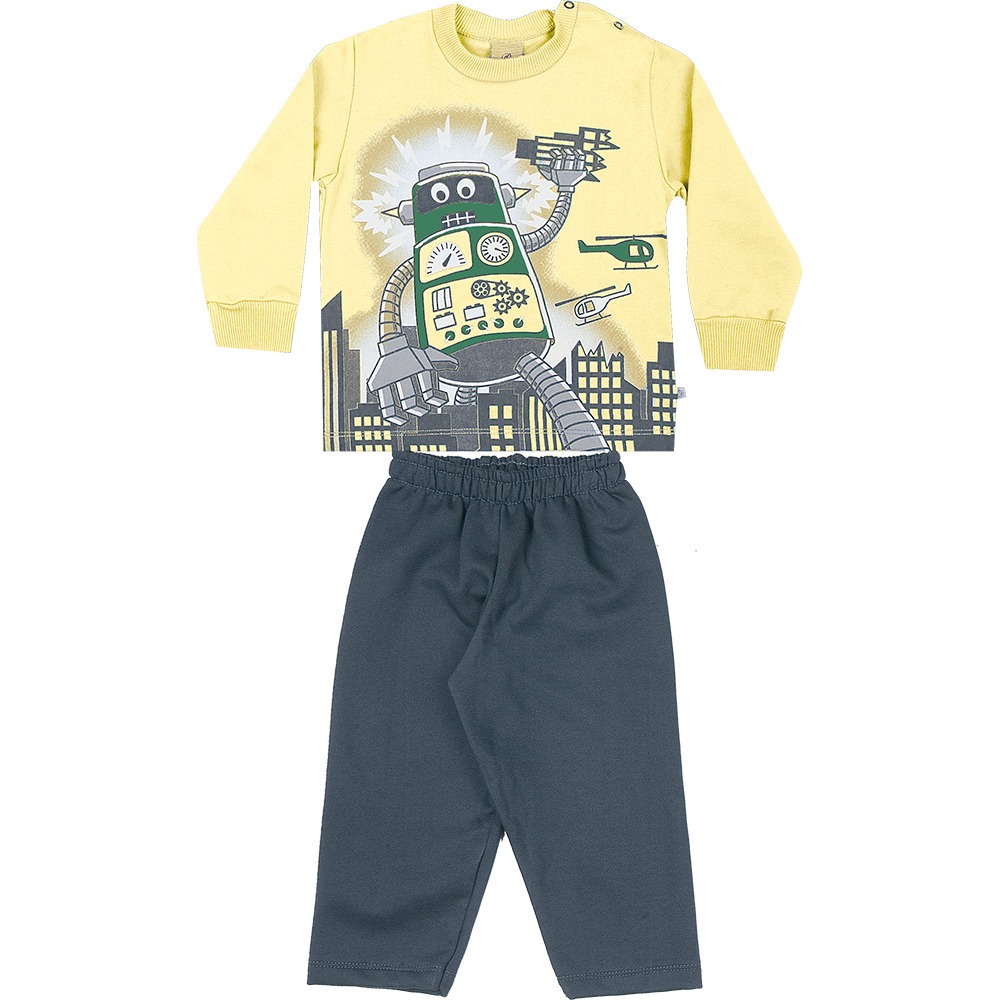 Conjunto Moletom Infantil Robozinho Abrange 8534 Tam. 1 À 3 - R$ 54,39 em Mercado Livre
