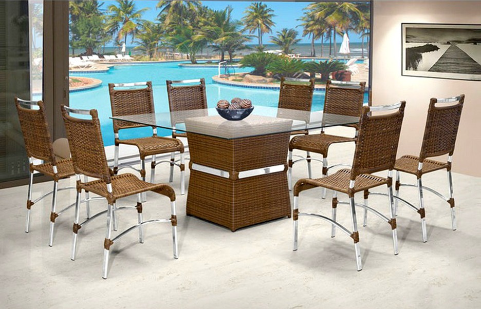 Sala De Jantar Completa Bh ~ Conjunto Sala De Jantar Completa Mesa + 8 Cadeiras Rattan R$ 3498 Sala De Jantar Completa Bh ~ Conjunto Sala De Jantar Completa Mesa + 8 Cadeiras Rattan R$ 3498