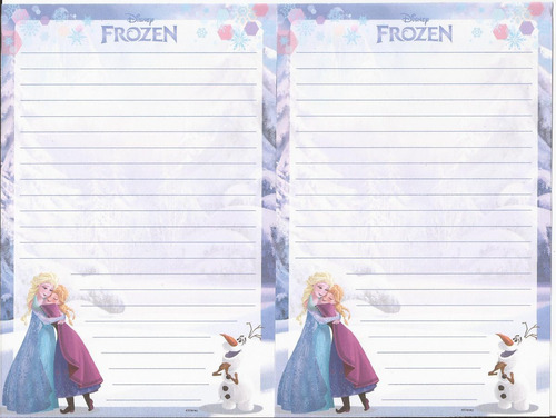 Conjuntos De Papel De Carta Importado - Frozen - R$ 18,00 