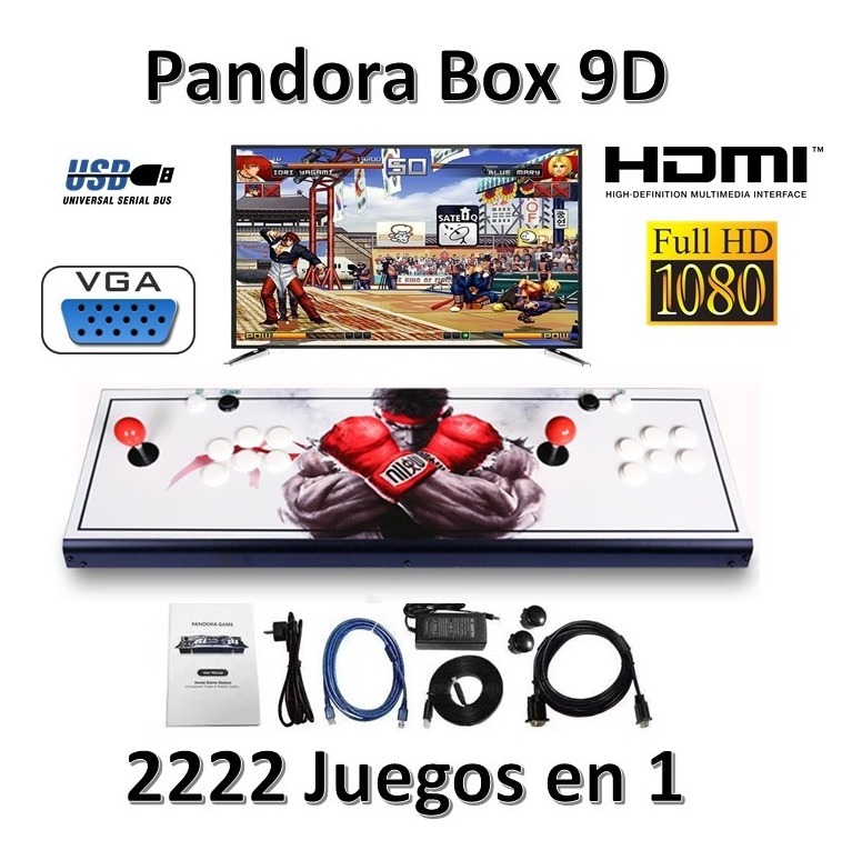 Consola Base Metalico Arcade Pandora Box 9 D 2222 Juegos