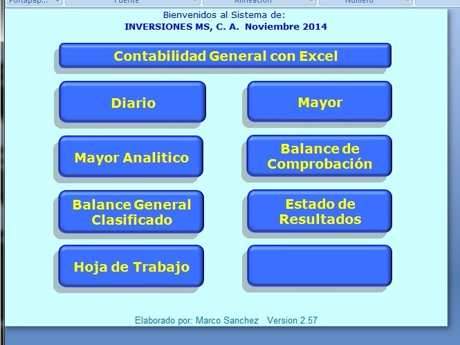 contabilidad general con excel sistema contable bs 200 00 en