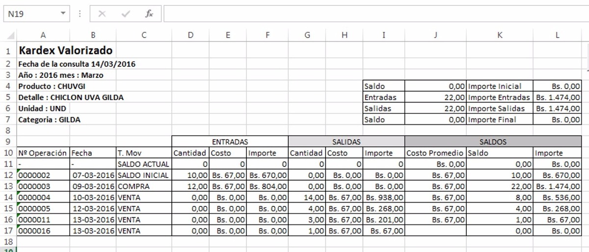 control de inventario en excel con db externa bs 850 00 en