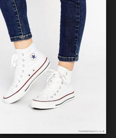 converse blancas bota mujer